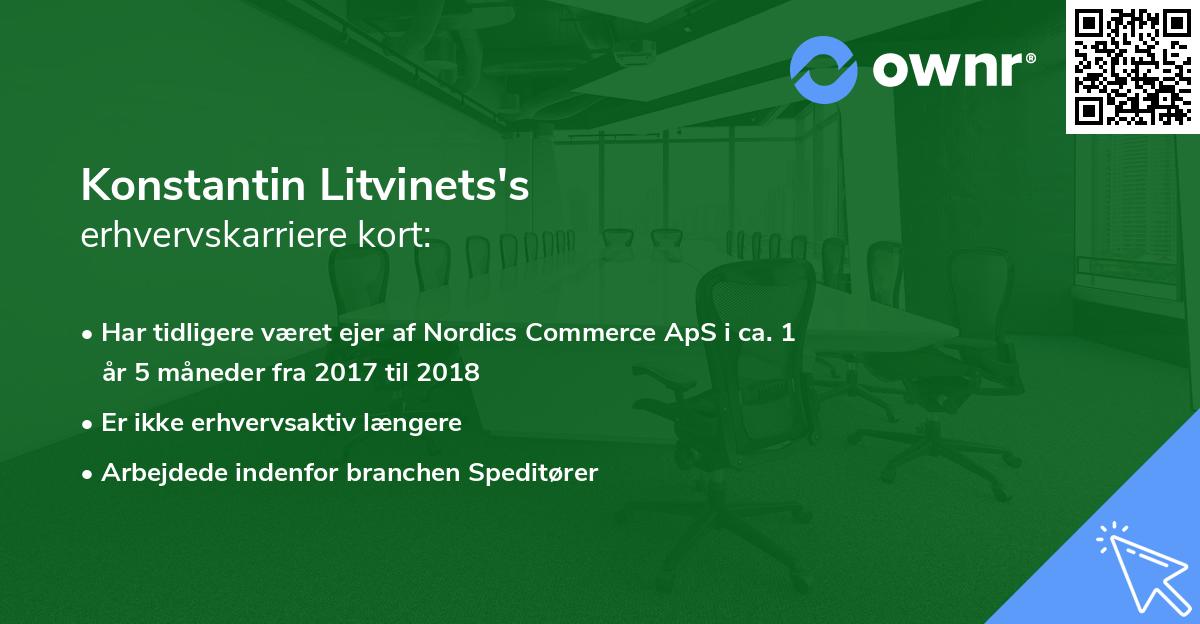 Konstantin Litvinets's erhvervskarriere kort
