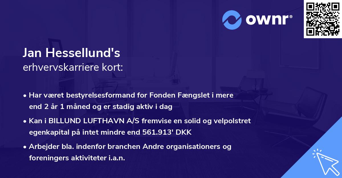 Jan Hessellund's erhvervskarriere kort