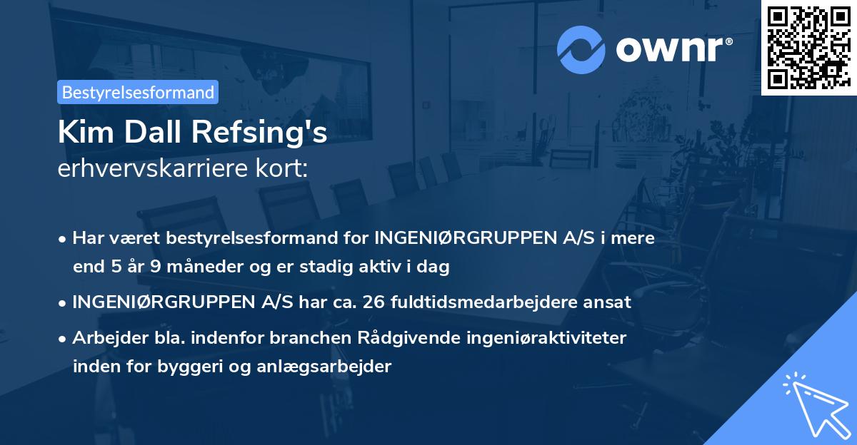 Kim Dall Refsing's erhvervskarriere kort