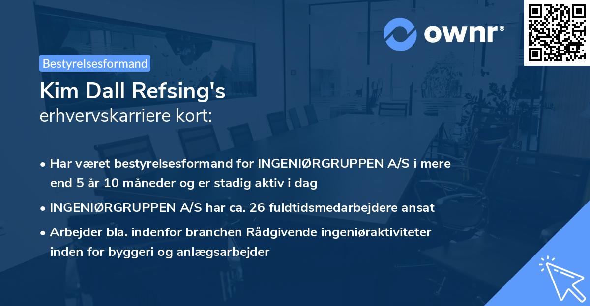 Kim Dall Refsing's erhvervskarriere kort