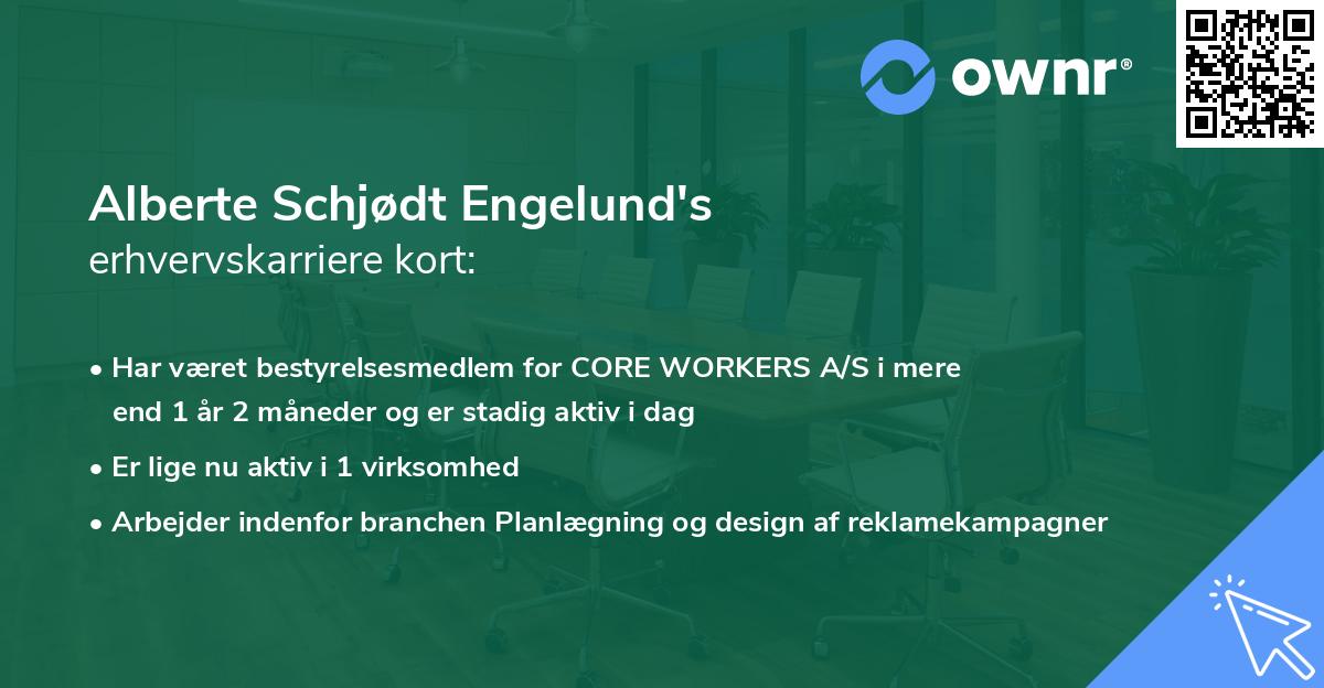 Alberte Schjødt Engelund's erhvervskarriere kort