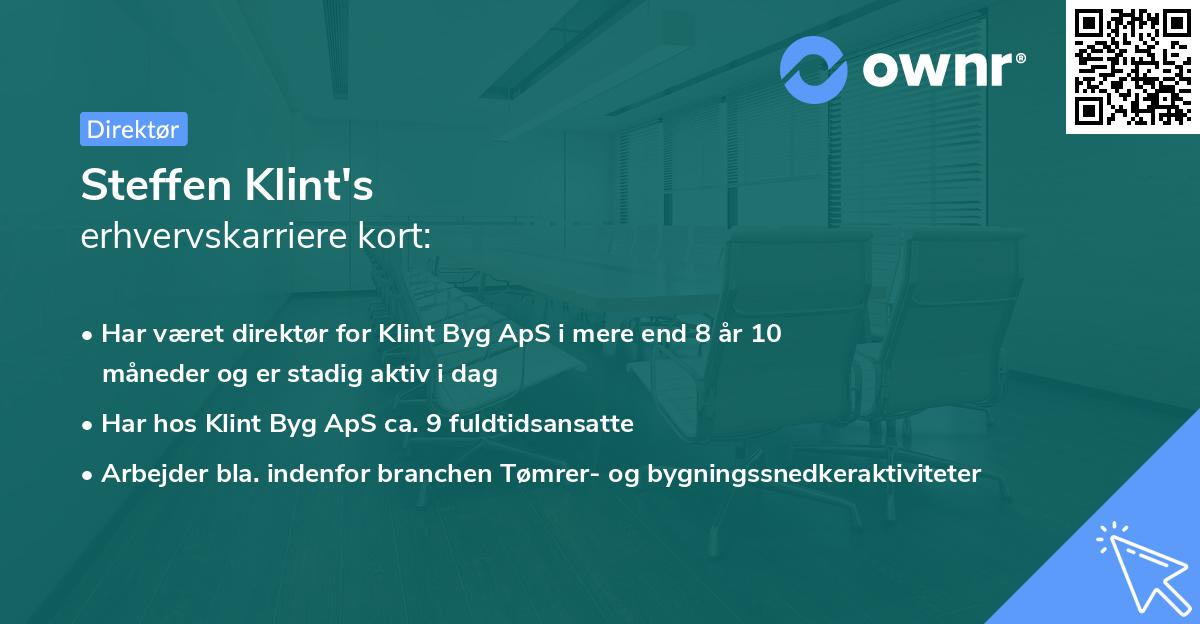 Steffen Klint's erhvervskarriere kort