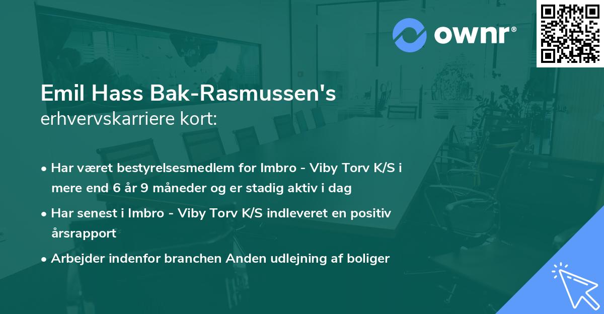Emil Hass Bak-Rasmussen's erhvervskarriere kort