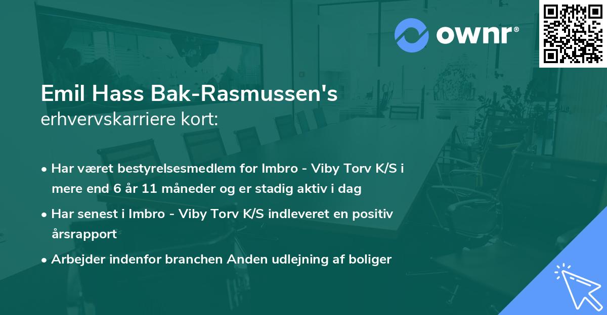 Emil Hass Bak-Rasmussen's erhvervskarriere kort