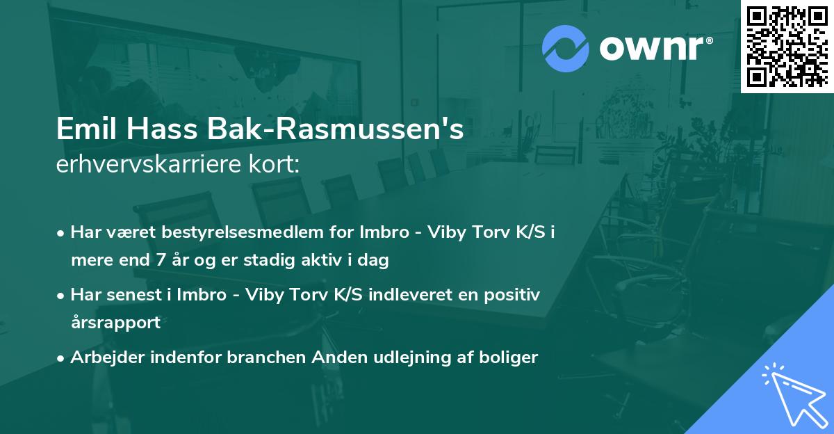 Emil Hass Bak-Rasmussen's erhvervskarriere kort