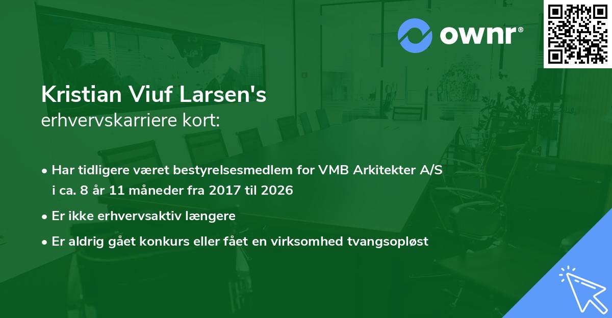 Kristian Viuf Larsen's erhvervskarriere kort