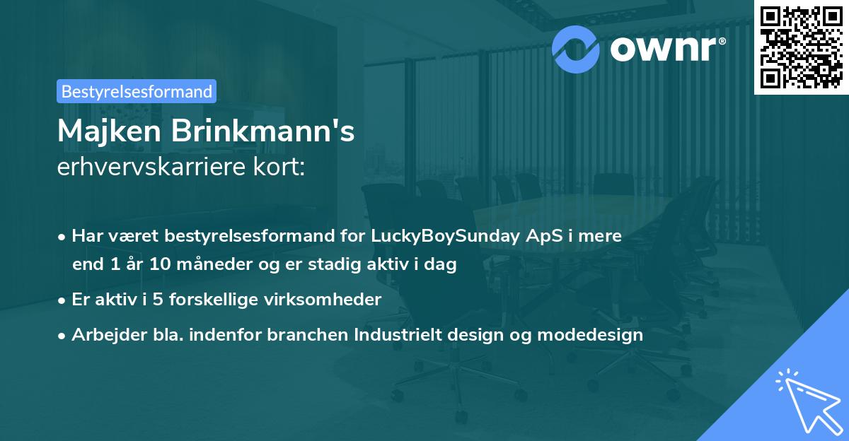 Majken Brinkmann's erhvervskarriere kort