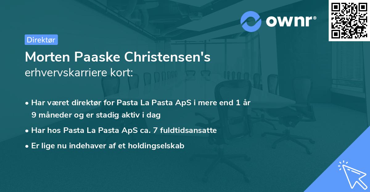 Morten Paaske Christensen's erhvervskarriere kort