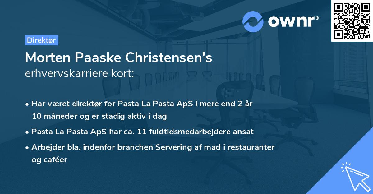 Morten Paaske Christensen's erhvervskarriere kort