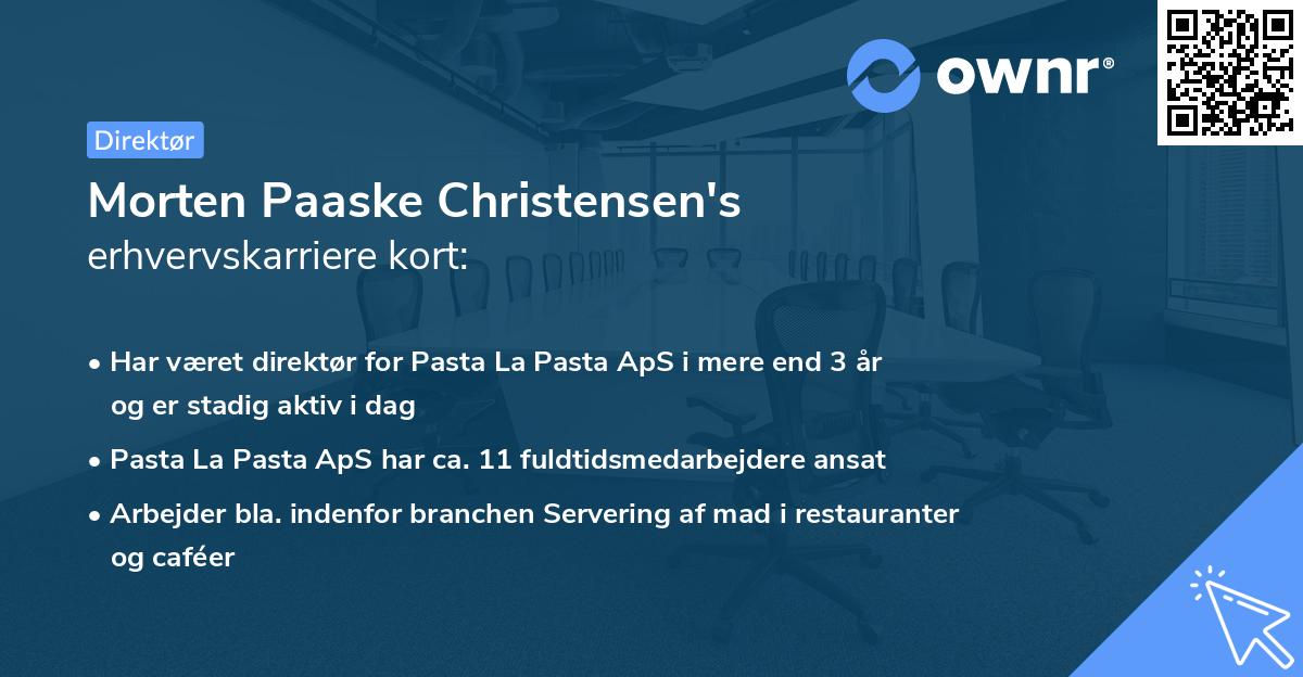 Morten Paaske Christensen's erhvervskarriere kort