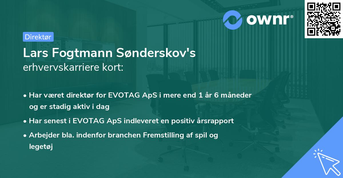 Lars Fogtmann Sønderskov's erhvervskarriere kort