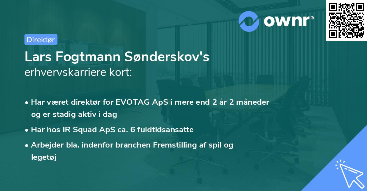 Lars Fogtmann Sønderskov's erhvervskarriere kort