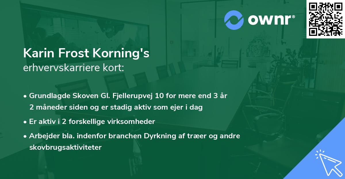 Karin Frost Korning's erhvervskarriere kort
