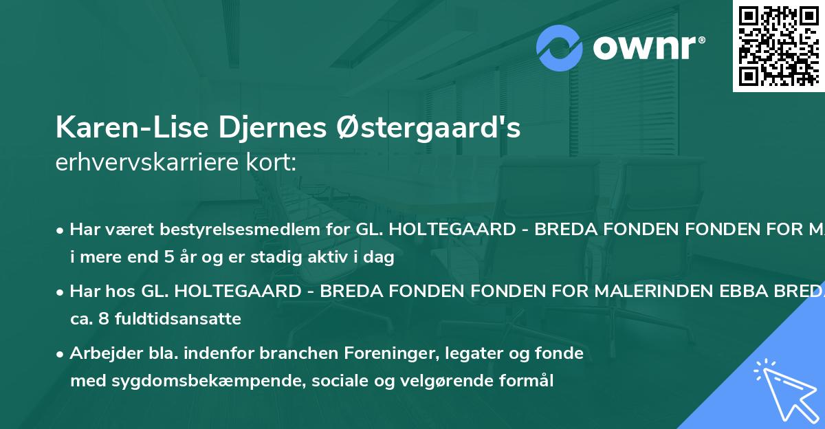 Karen-Lise Djernes Østergaard's erhvervskarriere kort