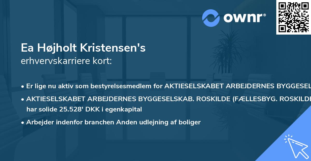 Ea Højholt Kristensen's erhvervskarriere kort