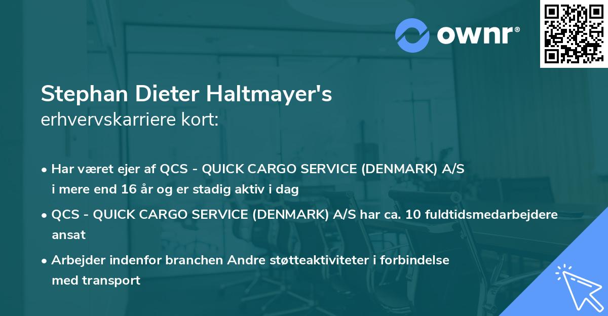 Stephan Dieter Haltmayer's erhvervskarriere kort