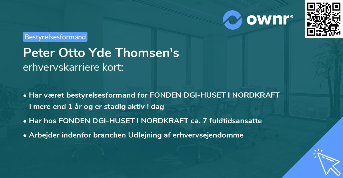 Peter Otto Yde Thomsen's erhvervskarriere kort