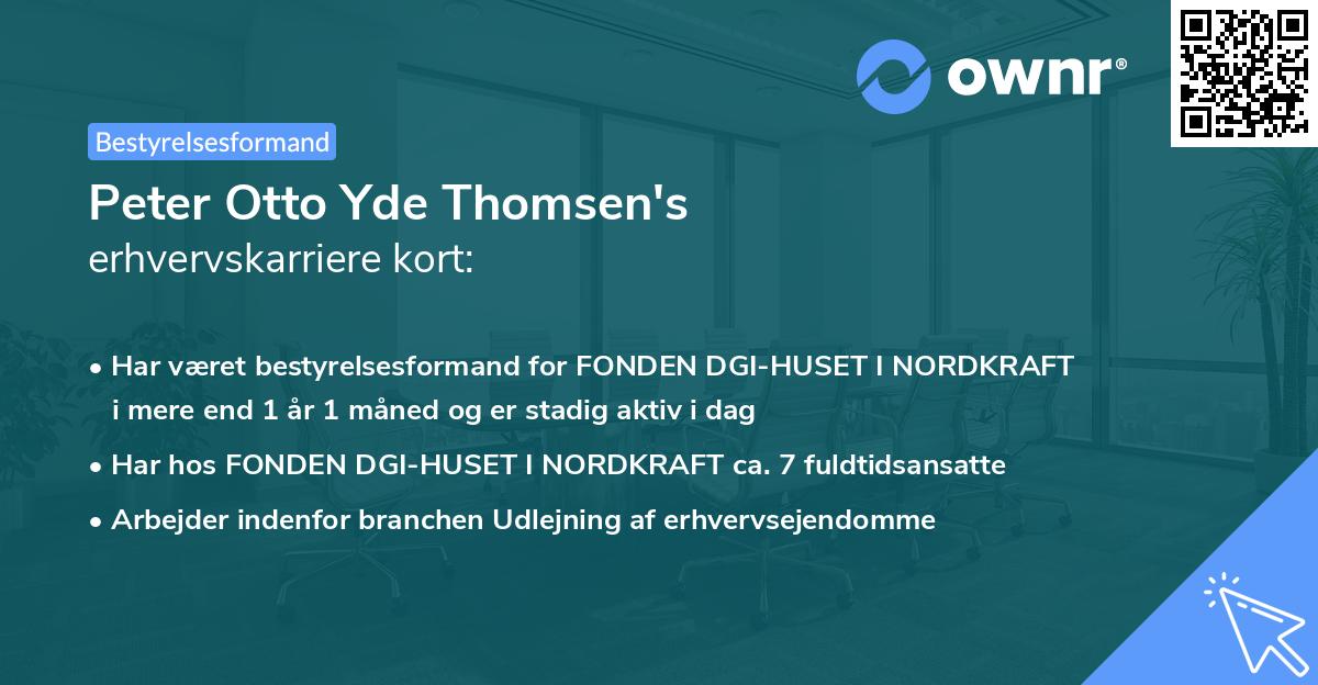 Peter Otto Yde Thomsen's erhvervskarriere kort