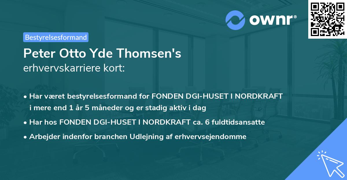 Peter Otto Yde Thomsen's erhvervskarriere kort