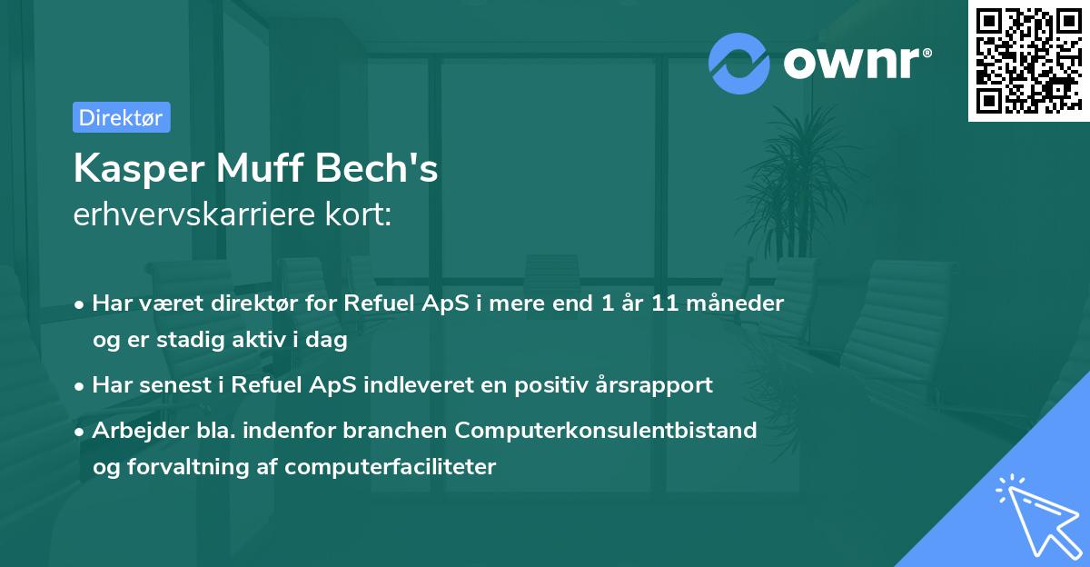 Kasper Muff Bech's erhvervskarriere kort
