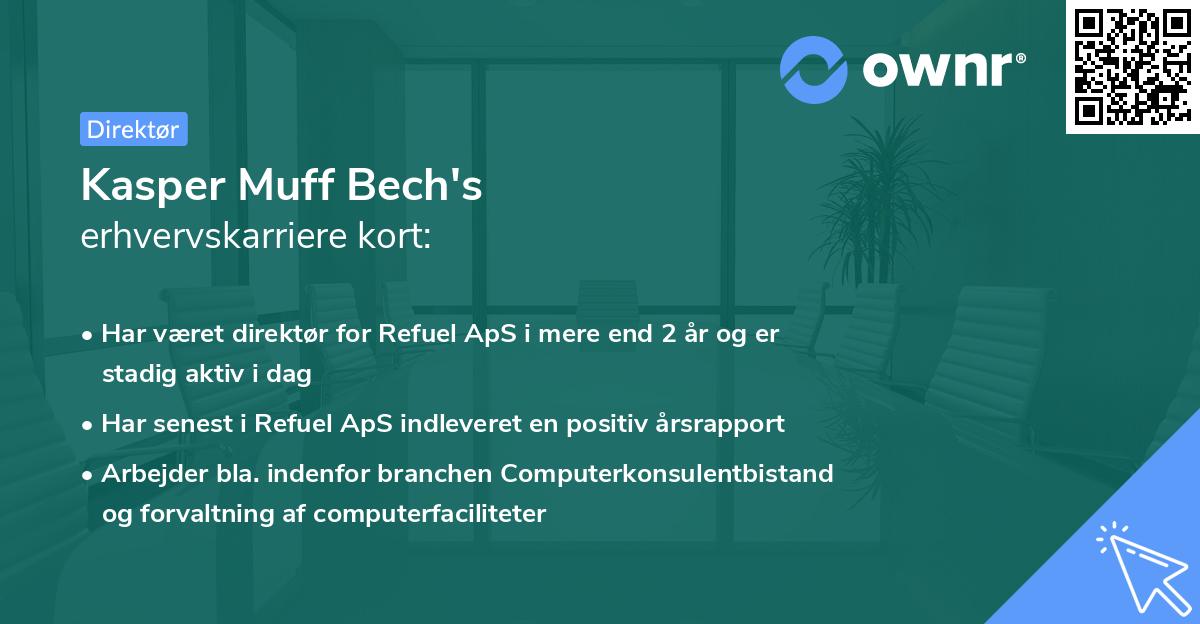 Kasper Muff Bech's erhvervskarriere kort