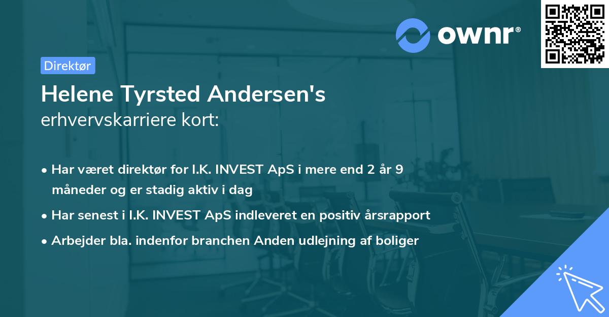 Helene Tyrsted Andersen's erhvervskarriere kort