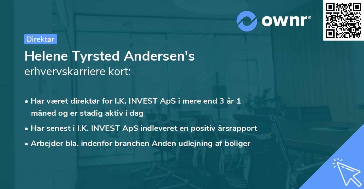 Helene Tyrsted Andersen's erhvervskarriere kort
