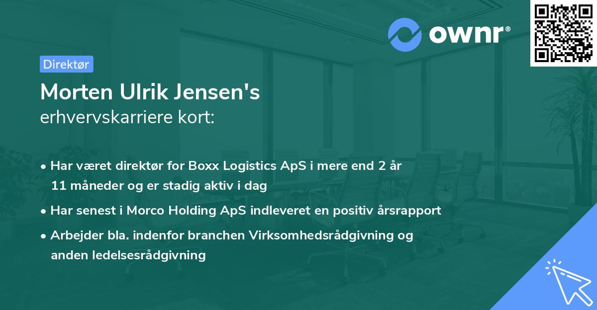 Morten Ulrik Jensen's erhvervskarriere kort