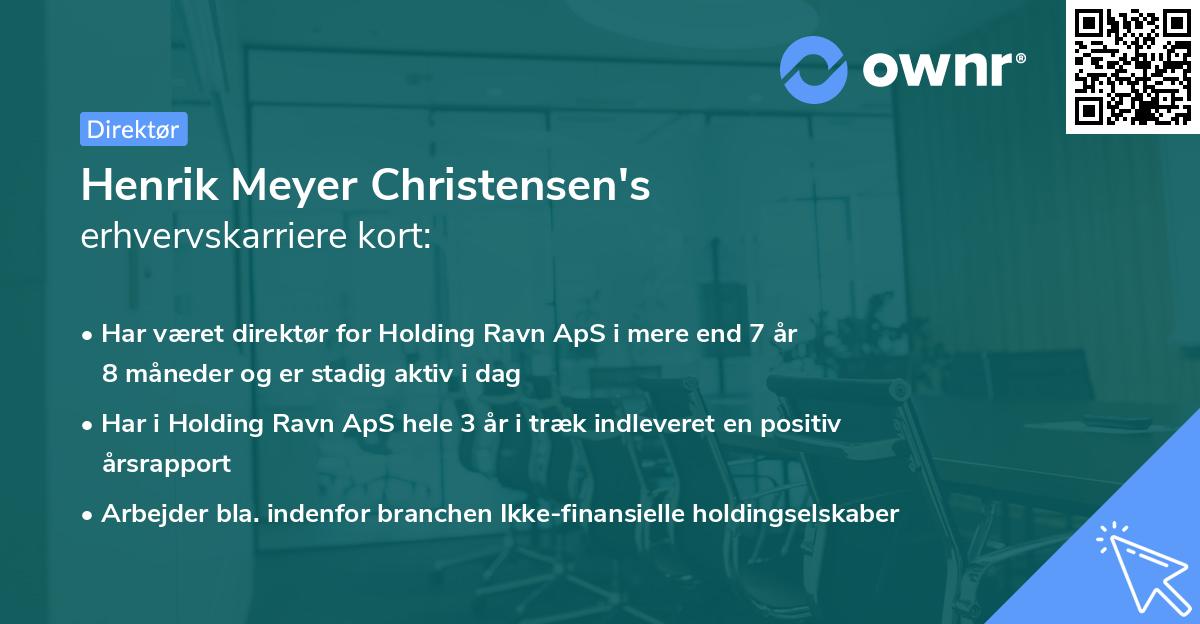 Henrik Meyer Christensen's erhvervskarriere kort