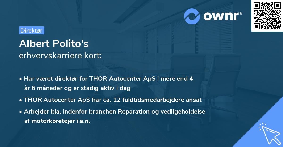 Albert Polito's erhvervskarriere kort