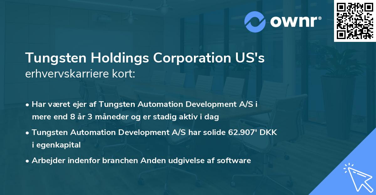 Tungsten Holdings Corporation US's erhvervskarriere kort