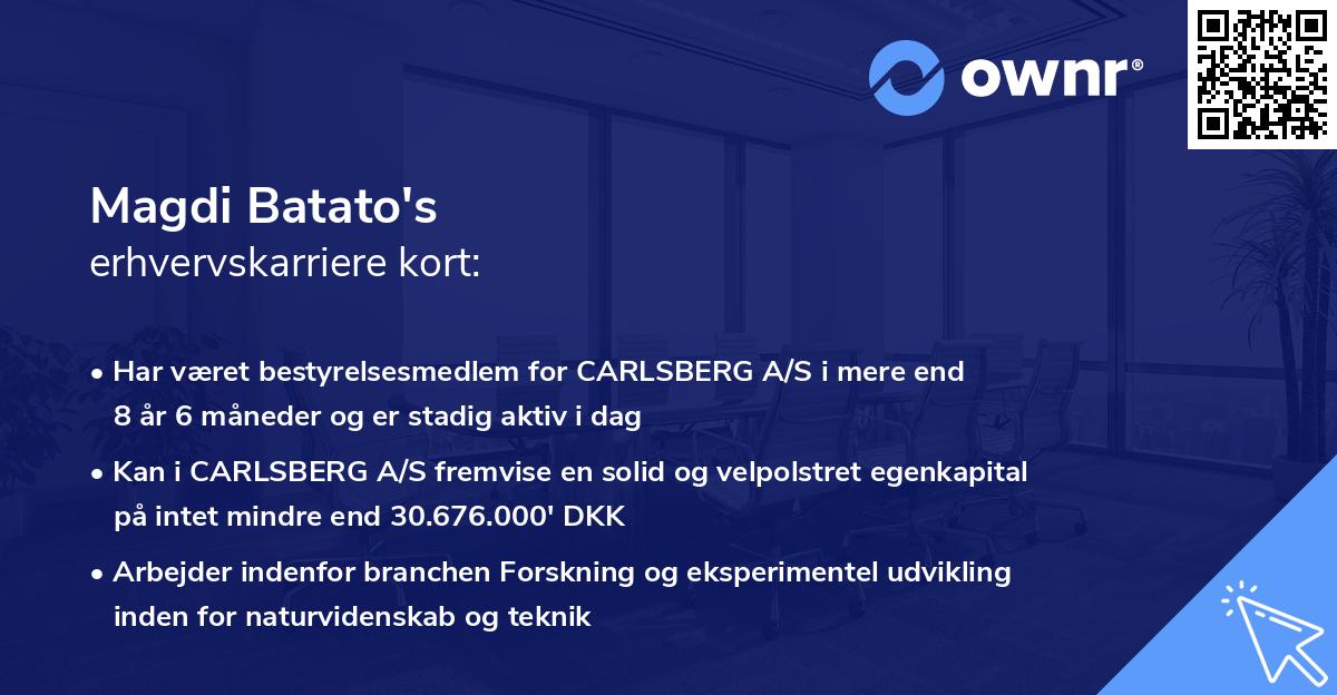 Magdi Batato's erhvervskarriere kort
