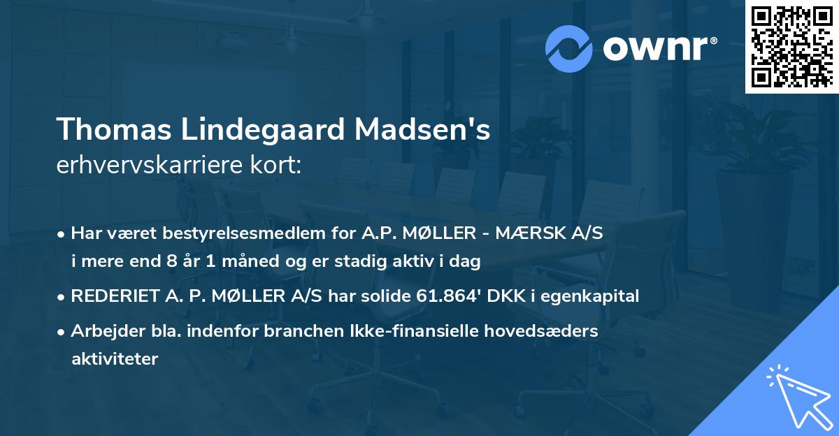 Thomas Lindegaard Madsen's erhvervskarriere kort