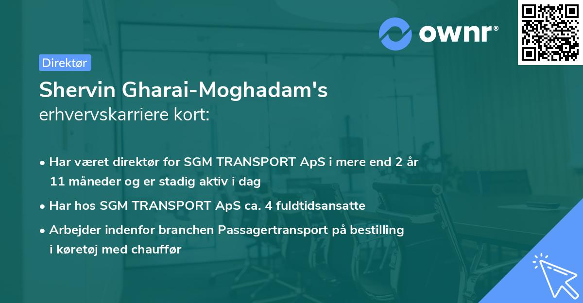 Shervin Gharai-Moghadam's erhvervskarriere kort