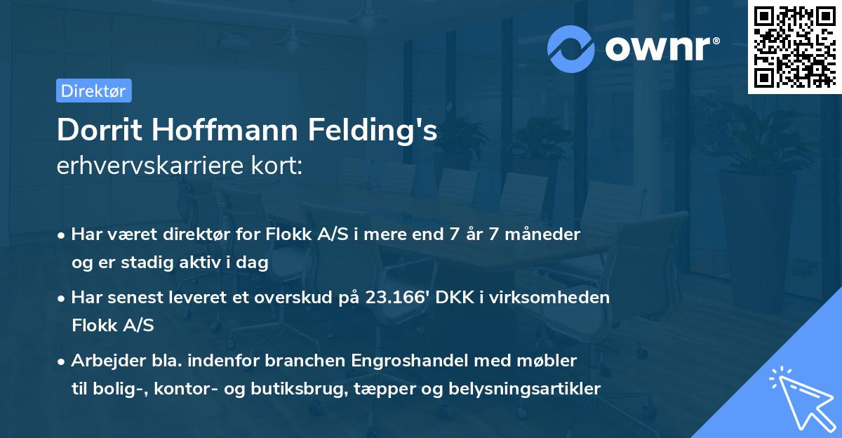 Dorrit Hoffmann Felding's erhvervskarriere kort