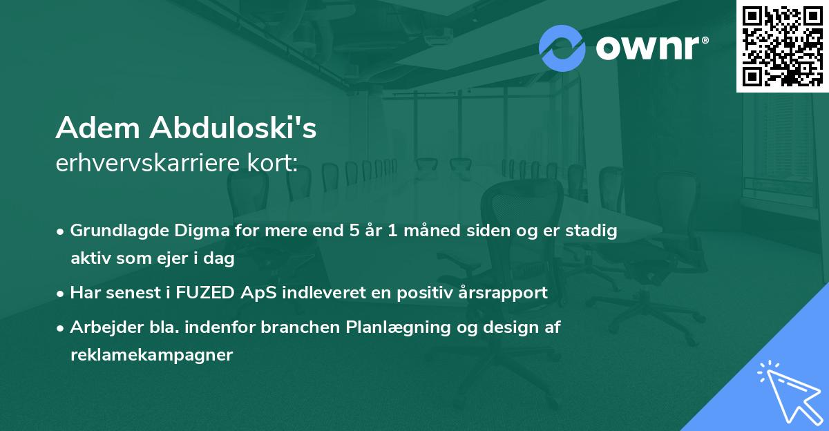 Adem Abduloski's erhvervskarriere kort