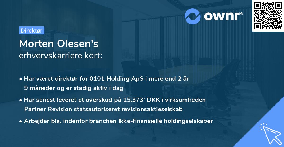 Morten Olesen's erhvervskarriere kort