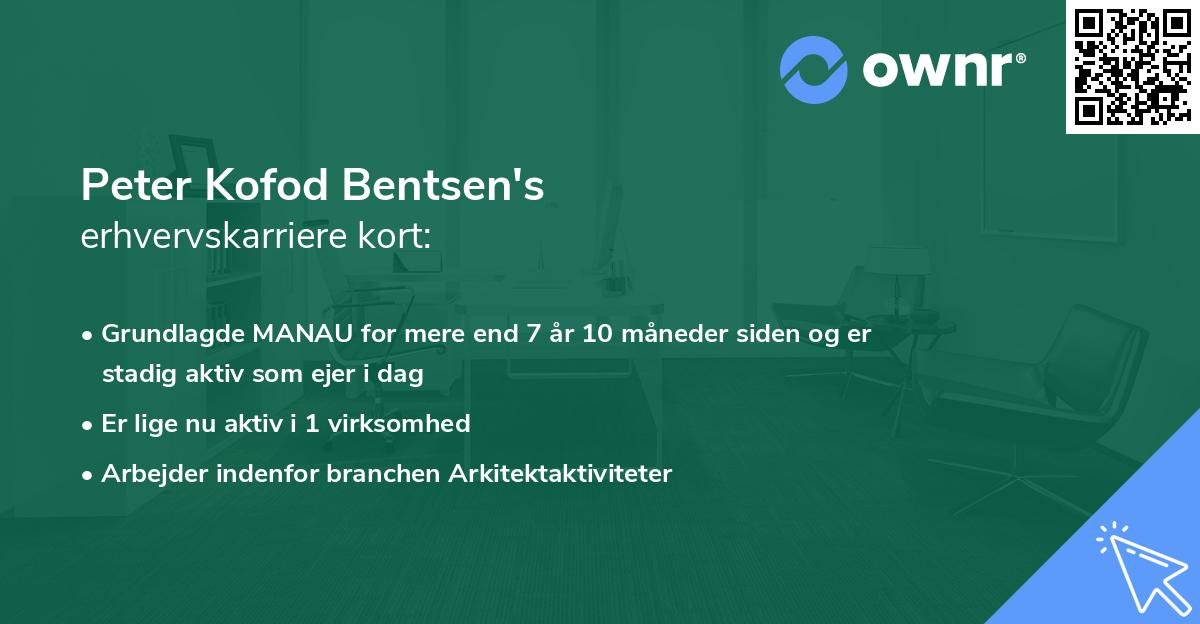 Peter Kofod Bentsen's erhvervskarriere kort