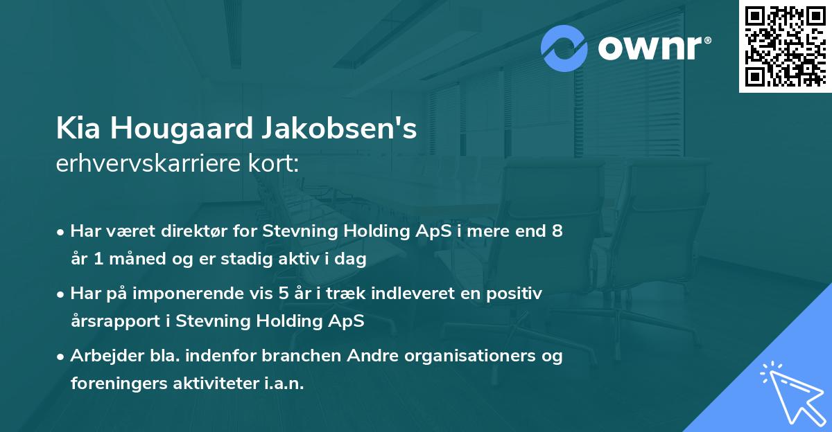 Kia Hougaard Jakobsen's erhvervskarriere kort