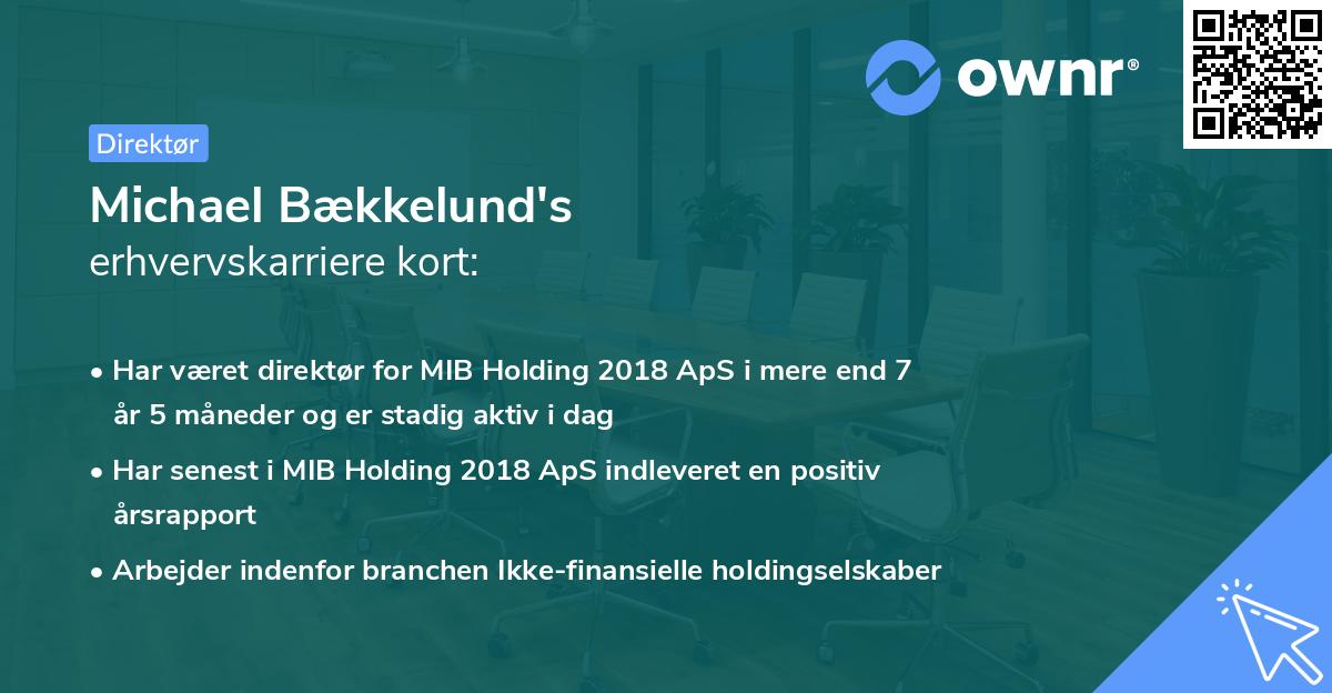 Michael Bækkelund's erhvervskarriere kort