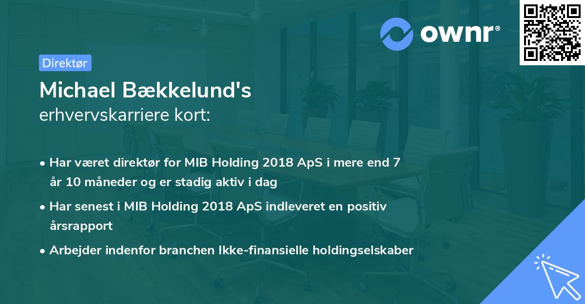 Michael Bækkelund's erhvervskarriere kort