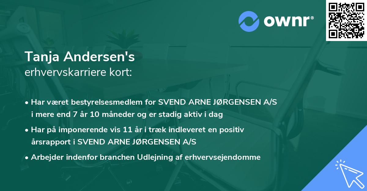 Tanja Andersen's erhvervskarriere kort