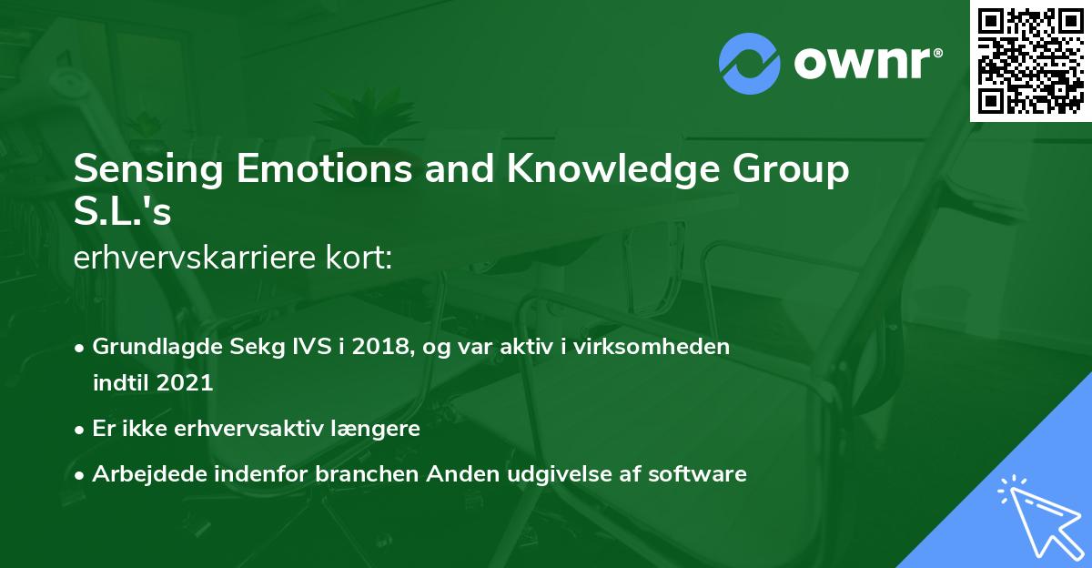 Sensing Emotions and Knowledge Group S.L.'s erhvervskarriere kort