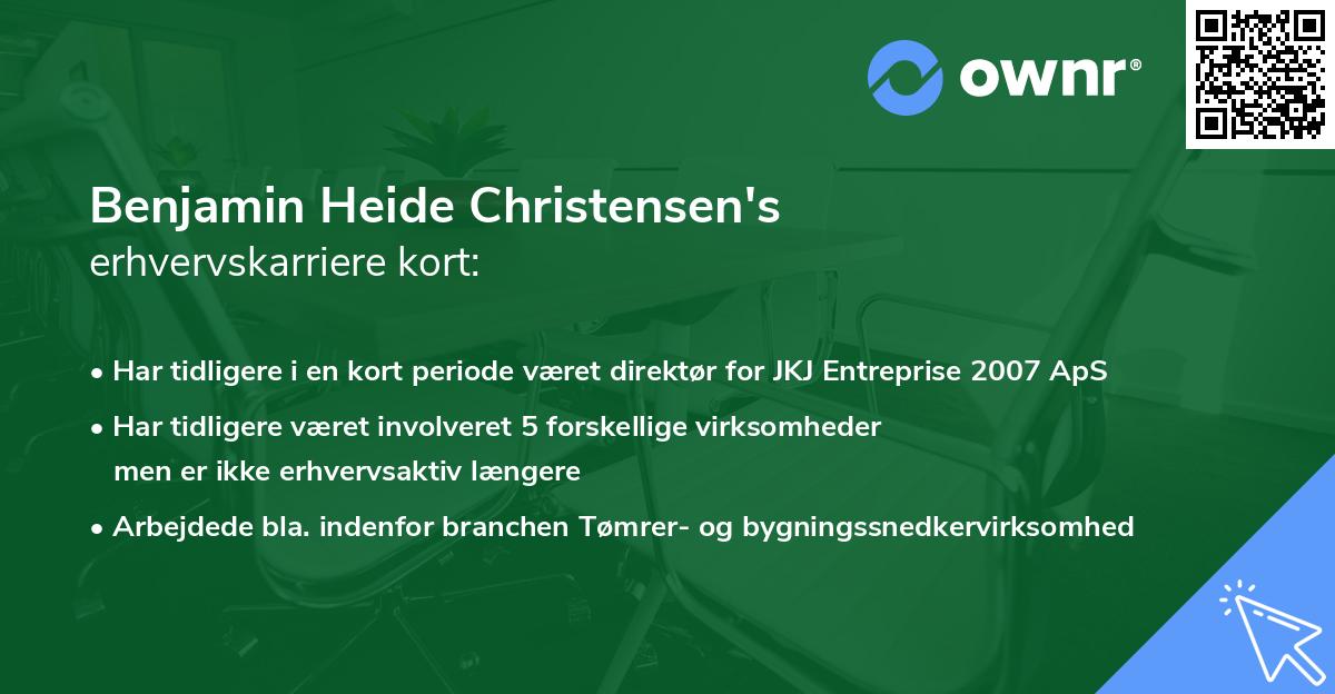 Benjamin Heide Christensen's erhvervskarriere kort