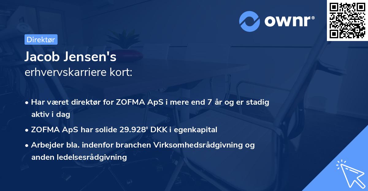 Jacob Jensen's erhvervskarriere kort