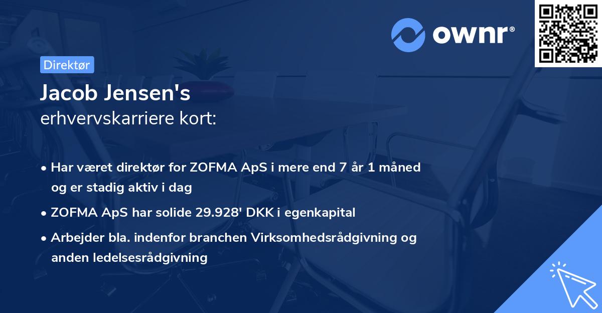 Jacob Jensen's erhvervskarriere kort