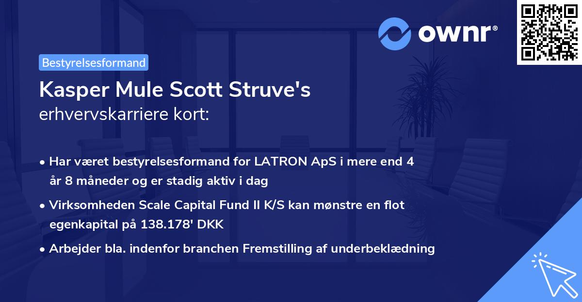 Kasper Mule Scott Struve's erhvervskarriere kort