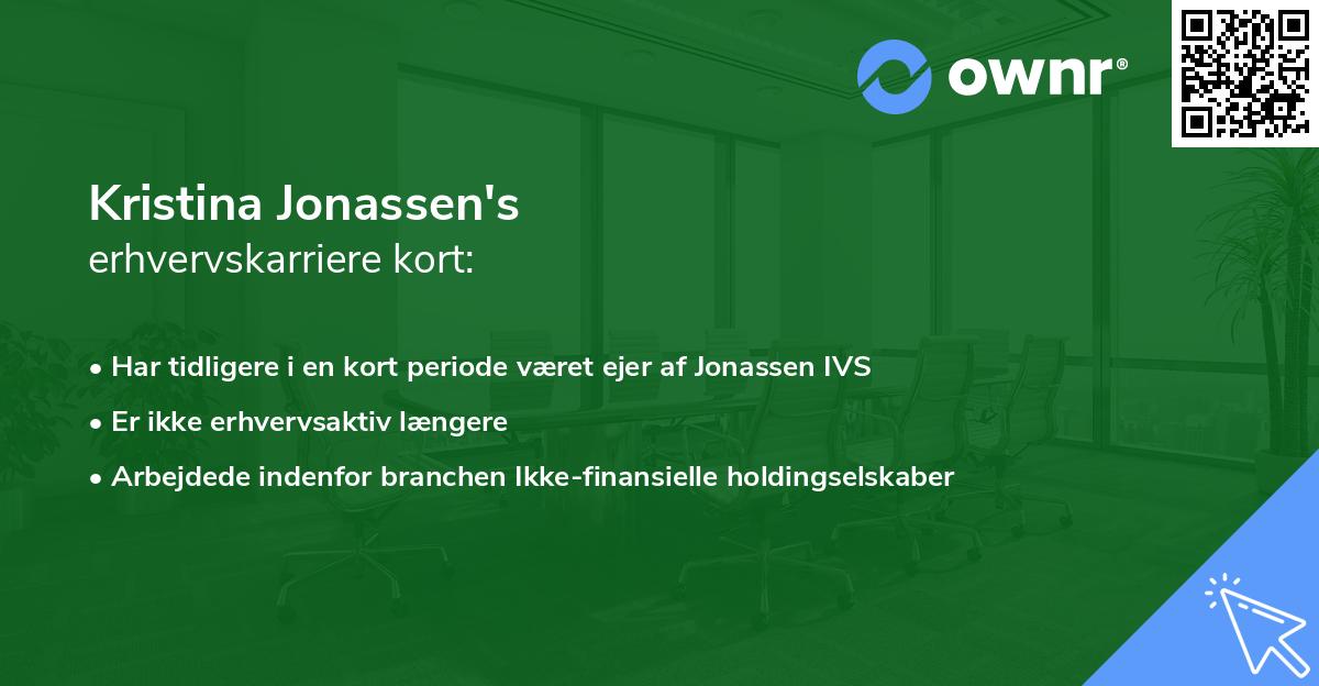 Kristina Jonassen's erhvervskarriere kort