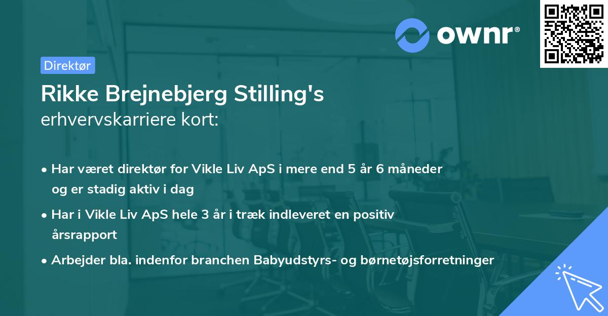 Rikke Brejnebjerg Stilling's erhvervskarriere kort