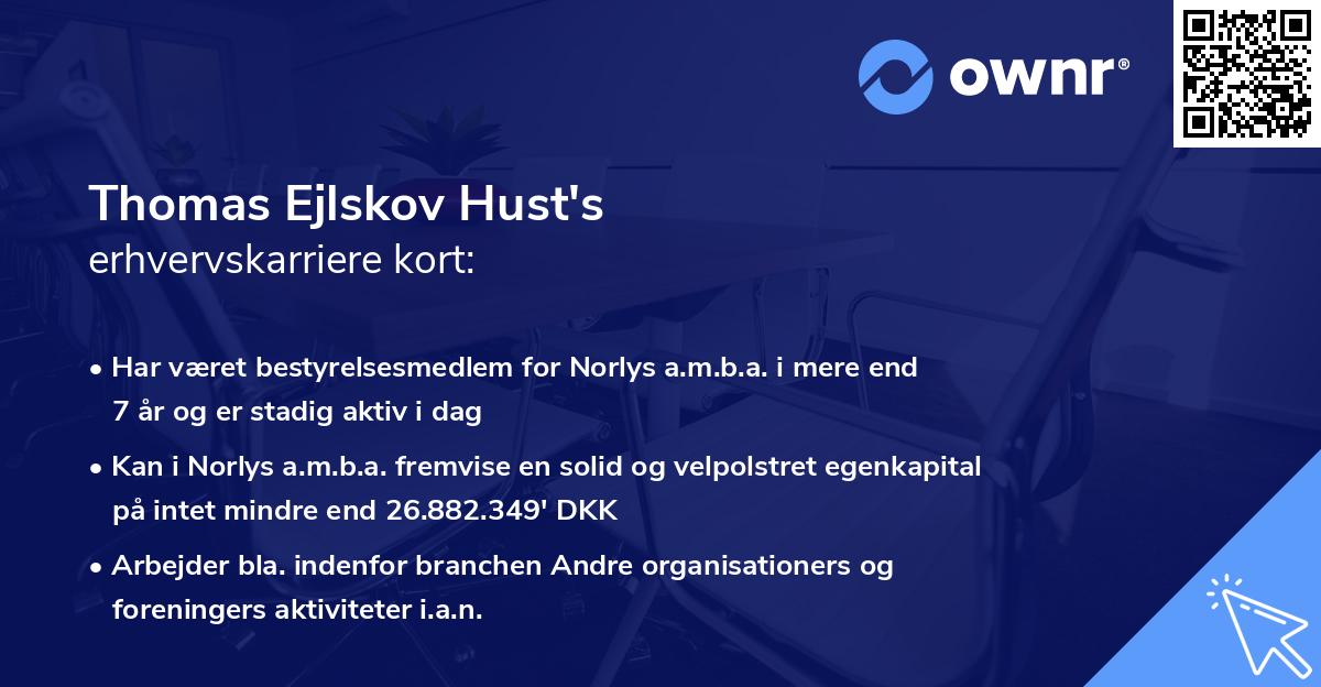 Thomas Ejlskov Hust's erhvervskarriere kort